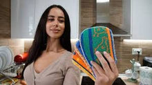 Load image into Gallery viewer, Scrub Wow Original Scrubby 4 pack Striped designs Slightly lighter than some others but perform Equally as well!